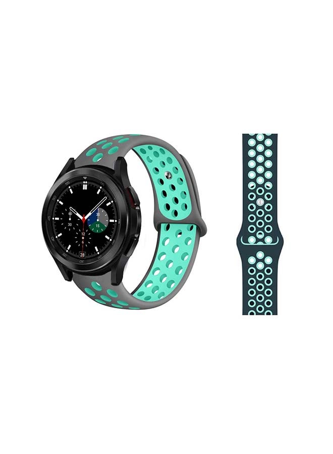 Perfii Dot Silicone Replacement Band For Samsung Galaxy Watch4 42/46mm Grey/Green - Image 1