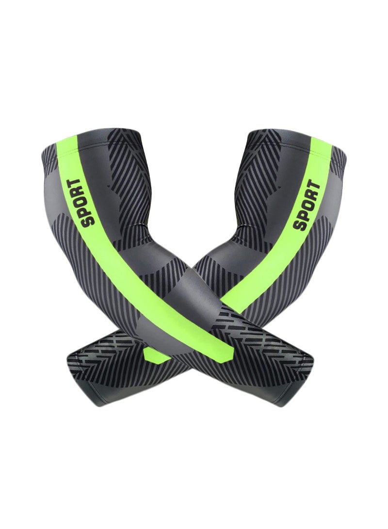 SYOSI Sports Compression Arm Sleeves UV Sun Protection Cooling Arm Sleeves for Basketball Running Cycling Outdoors Basketball Arm Sleeves Football Sleeves Sun Sleeves for Golf for Men Women - Image 1