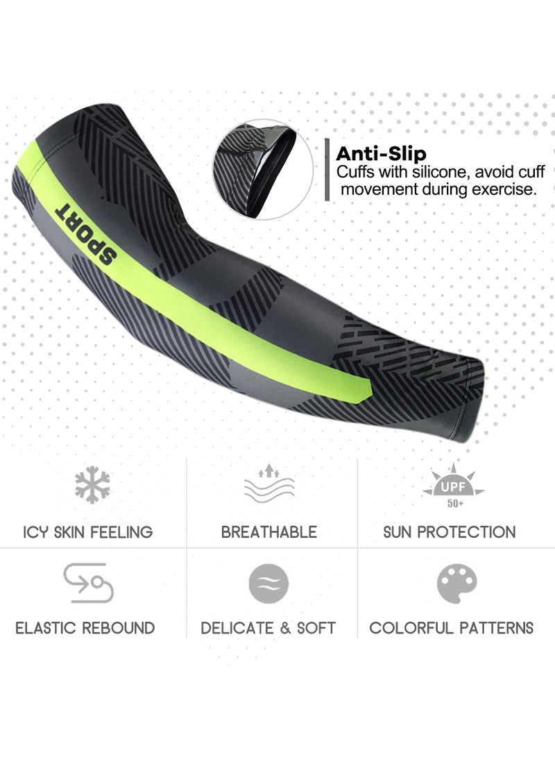 SYOSI Sports Compression Arm Sleeves UV Sun Protection Cooling Arm Sleeves for Basketball Running Cycling Outdoors Basketball Arm Sleeves Football Sleeves Sun Sleeves for Golf for Men Women - Image 4