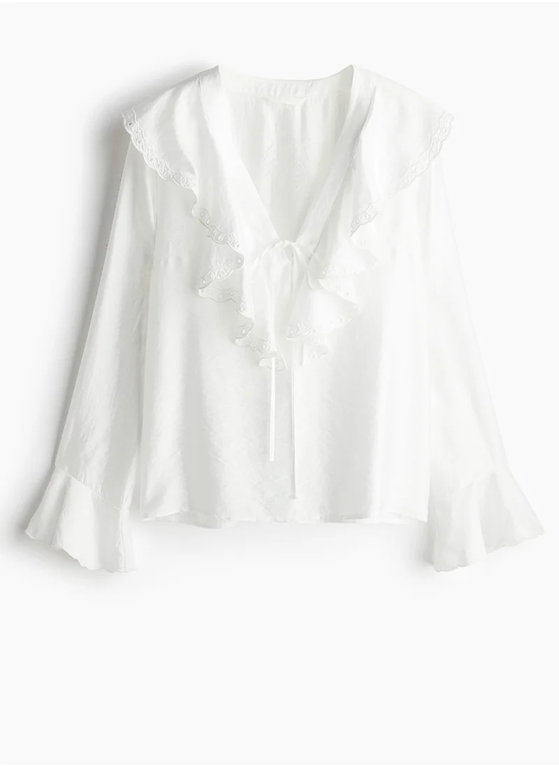 اتش اند ام Flounce-Trimmed Blouse