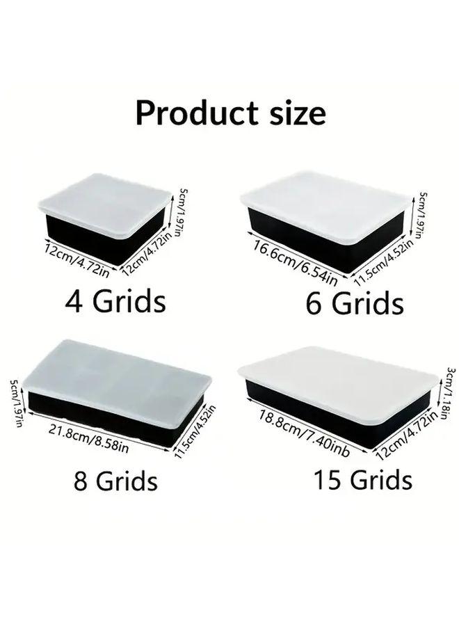 Reusable Silicone Ice Cube Tray 15 Grids with Lid Square Freezer Mold for Drinks Baby Food - Image 2