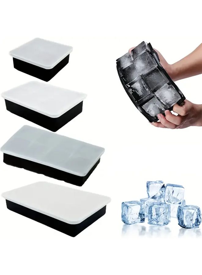 Reusable Silicone Ice Cube Tray 15 Grids with Lid Square Freezer Mold for Drinks Baby Food - Image 1