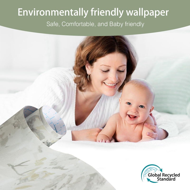 Dimoon 78.7"x17.3" Floral Peel and Stick Wallpaper Boho Beige Grey Contact Paper Flower Removable Wallpaper Renter Friendly Kitchen Wall Paper Shelf Liner Bathroom Self Adhesive Vintage Thicken Vinyl - Image 4