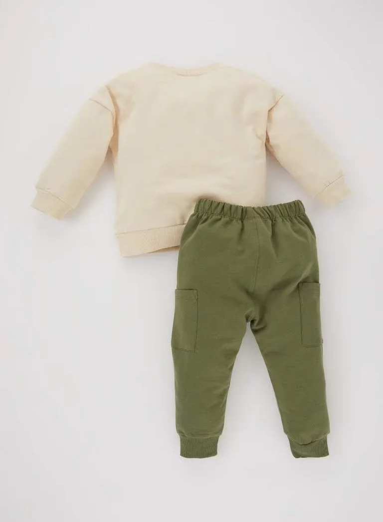 DeFacto Kids Text Print Sweatshirt & Sweatpants Set