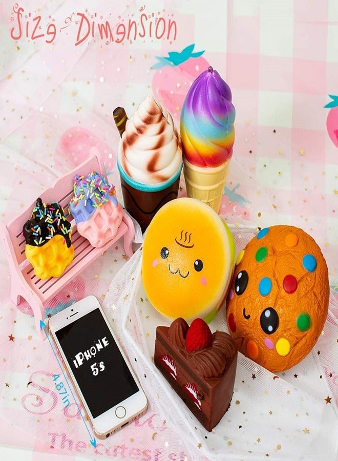 Osowake 7pcs Slow Rising squishies Squishy Toys Jumbo squishies, Hamburger  Cake Ice Cream Pizza Kawaii Squishy Toys or Stress Relief Squeeze Toys Party Favors for Kids Adults Decorative Props - Image 2