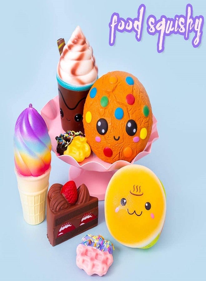 Osowake 7pcs Slow Rising squishies Squishy Toys Jumbo squishies, Hamburger  Cake Ice Cream Pizza Kawaii Squishy Toys or Stress Relief Squeeze Toys Party Favors for Kids Adults Decorative Props - Image 5
