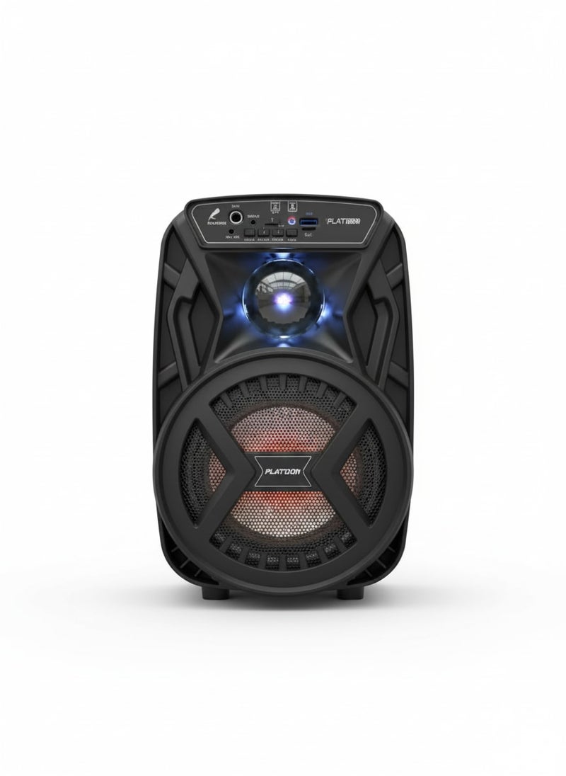 Platinum 6.5-inch AH-620 Portable Bluetooth Speaker System with Built-in LED Lights, Powerful Sound, MP3 Player Support, Ideal for Indoor and Outdoor Gatherings, Black - Image 1
