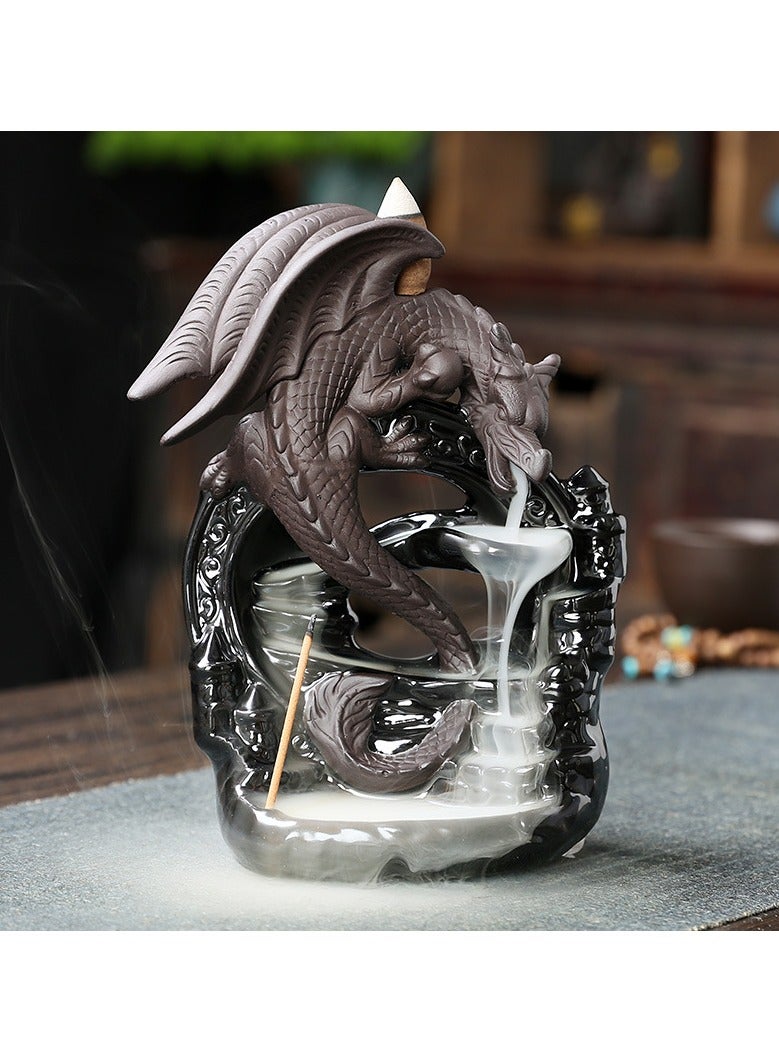 general European Pterodactyl Sandalwood Inverted Incense Burner Creative Black Pterodactyl Waterfall Flowing Incense Burner Decor Piece - Image 1