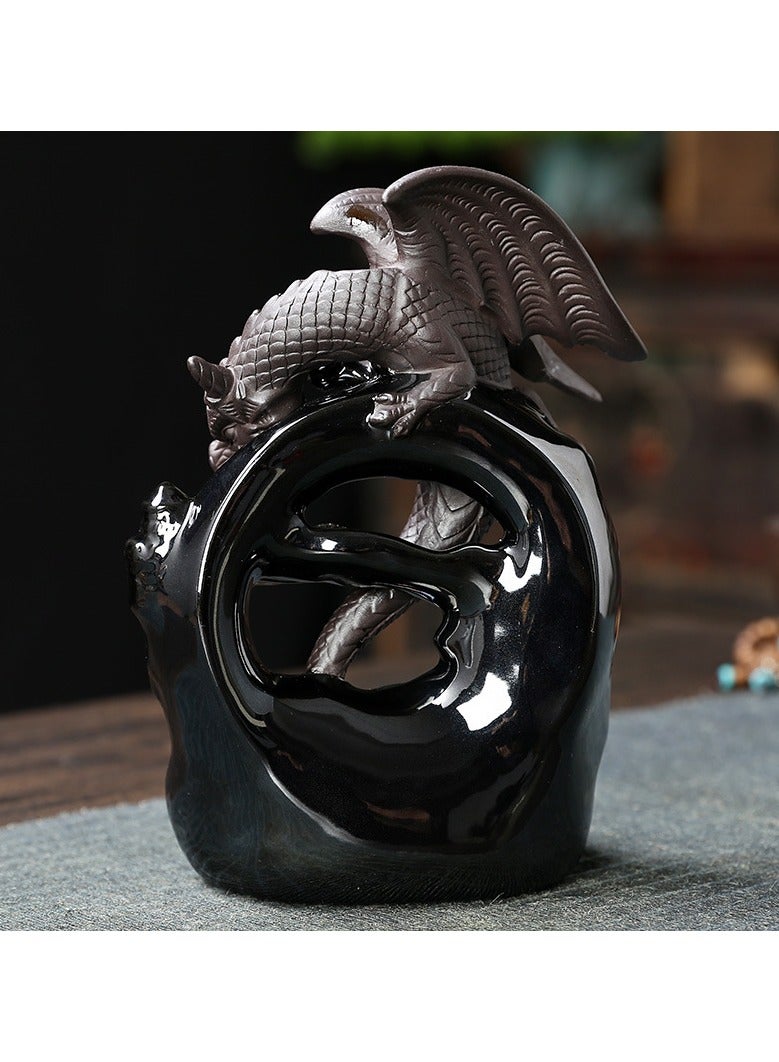 general European Pterodactyl Sandalwood Inverted Incense Burner Creative Black Pterodactyl Waterfall Flowing Incense Burner Decor Piece - Image 2