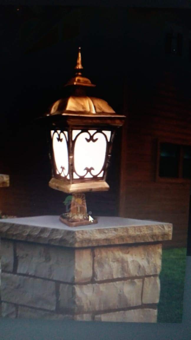 Weldecor Outdoor Gate Light for Main Entrance Pillar – Antique Aluminium Waterproof Post Top Lamp for Boundary Wall, Main Gate & Home Exterior Set of 2 - Image 5