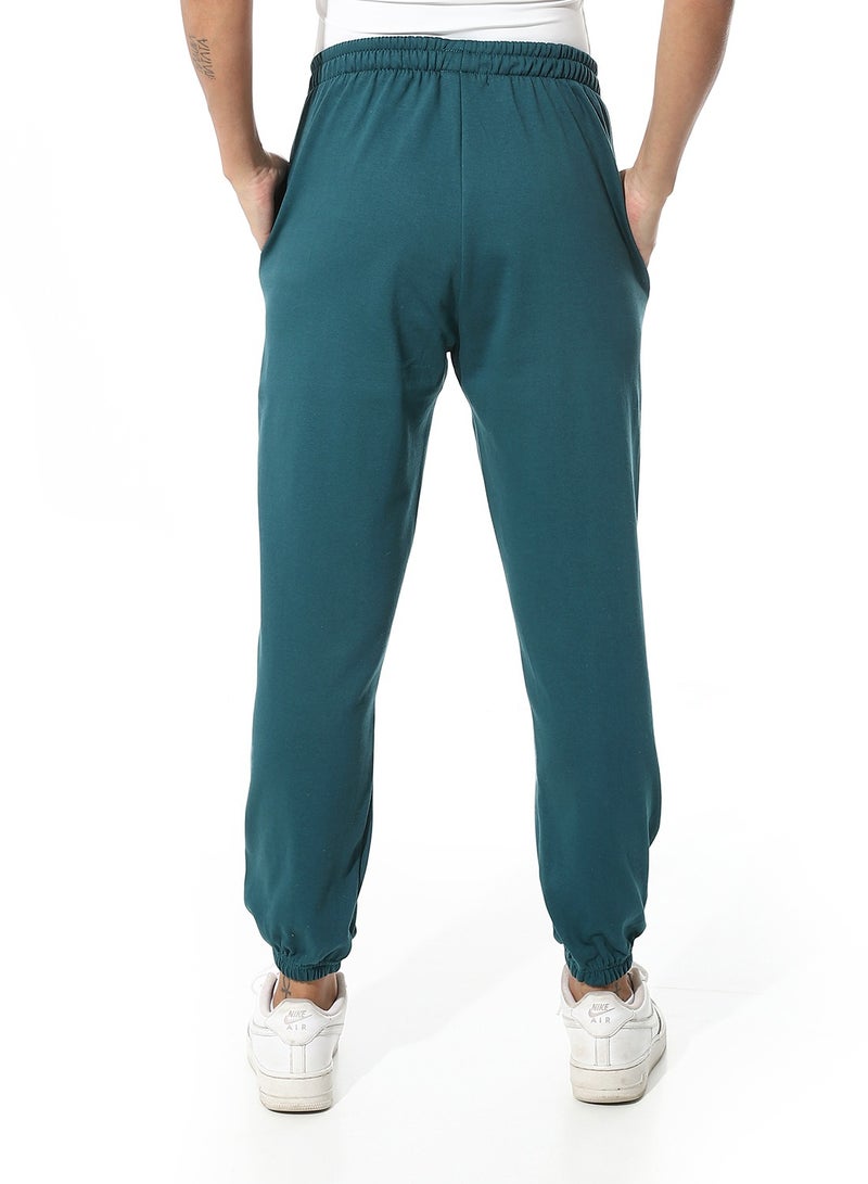Andora Elastic Waist Plain Pants _ Teal Green - Image 3