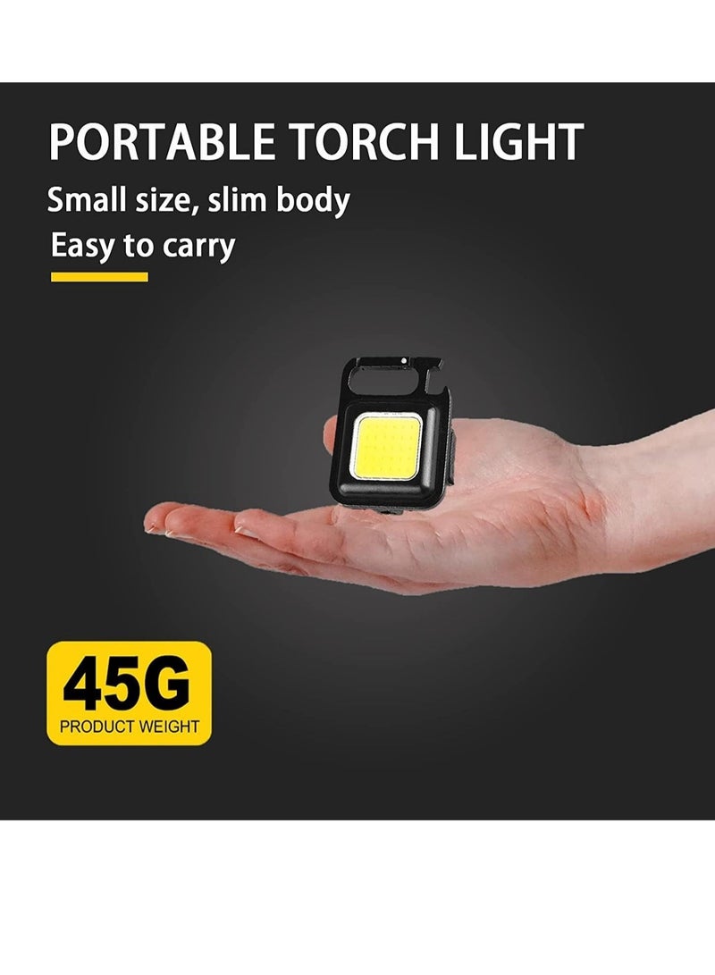 Rechargeable Flashlights, 4 Modes Mini Flashlight Keychain with Folding Bracket Bottle Opener and Magnetic Base for Emergency and Outdoor Use  - Image 4