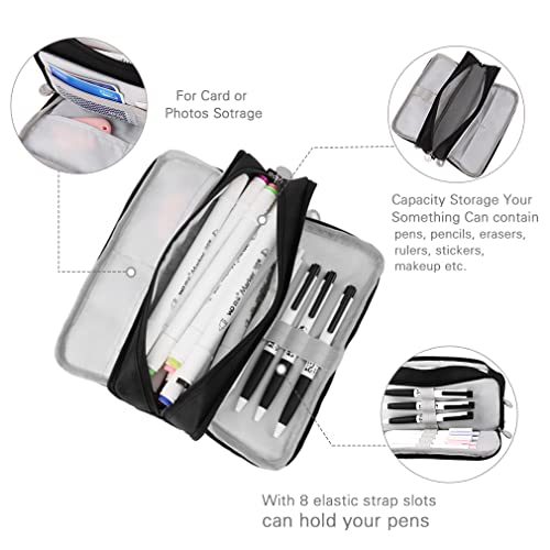 iSuperb Large Pencil Case 3 Compartments Pencil Pouch Big Capacity Pencil Bag for Kids Teen Girls Boys Student School Supplies Oxford Organizer Pen Bag Cosmetic Makeup Pouch - Image 3