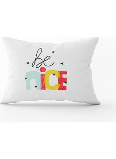 Cango Home White Black Be Nice Written Modern Digital Print Throw Pillow Pillow Case - CGH387-3550 Double Sided Printed 