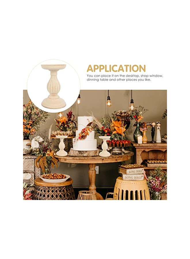 The Bros 2Pcs Unfinished Wooden Candle Holders Candlestick Holder Farmhouse Tealight Pillar Candle Holder for Candle Stand Table Centerpiece - Image 3