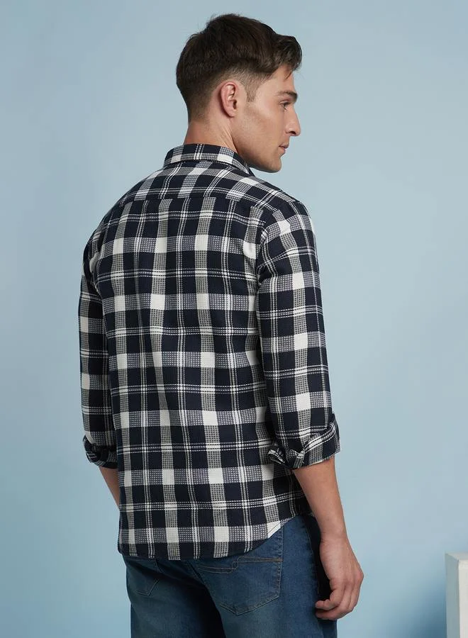Dennis Lingo Classic Navy Shirt For Men With A Structured Fit And Premium Fabric Cotton Fabric