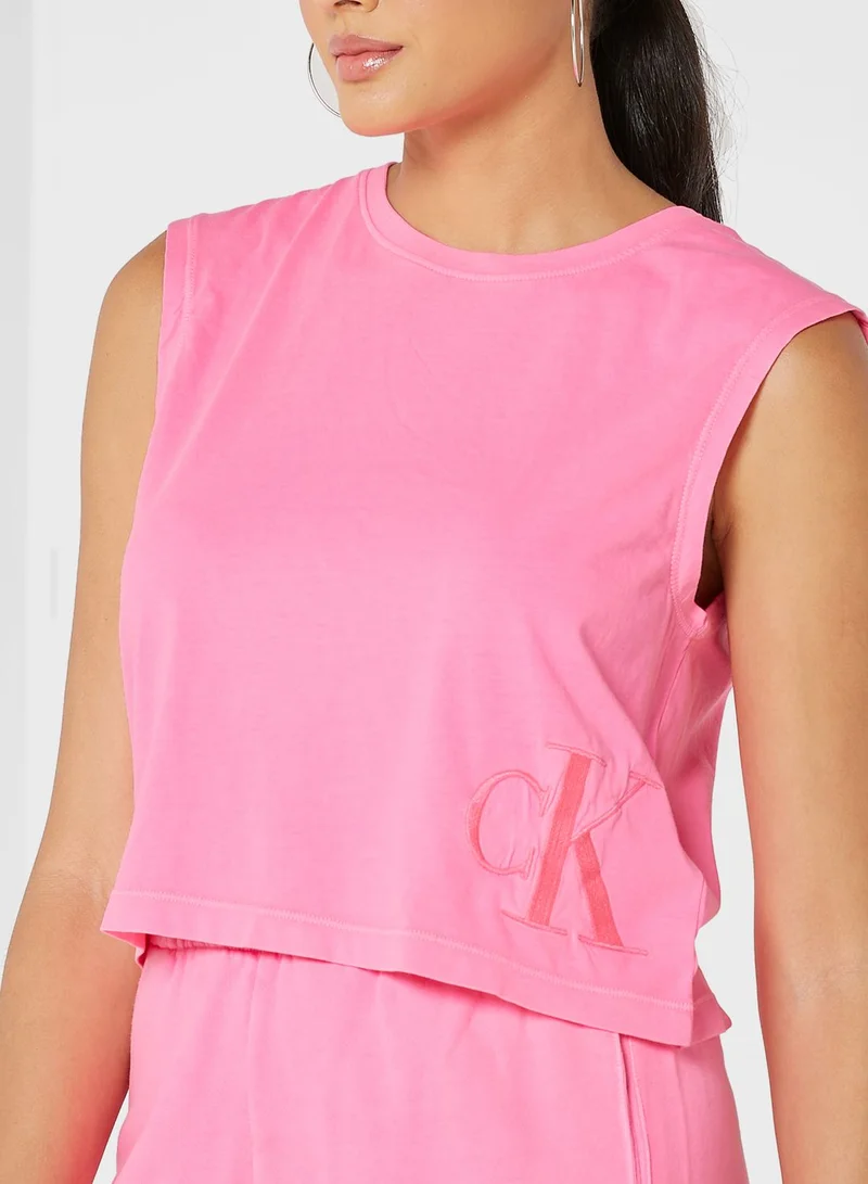 Calvin Klein Jeans Round Neck Ribbed Top