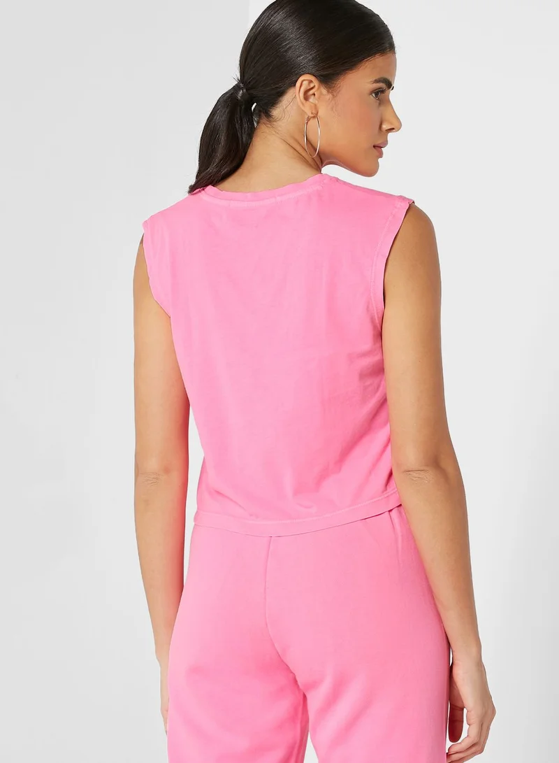 Calvin Klein Jeans Round Neck Ribbed Top