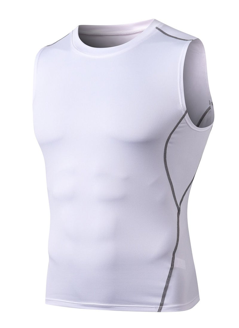 Loquat Men Quick Dry Breathable Elastic T-Shirt White  - Image 1