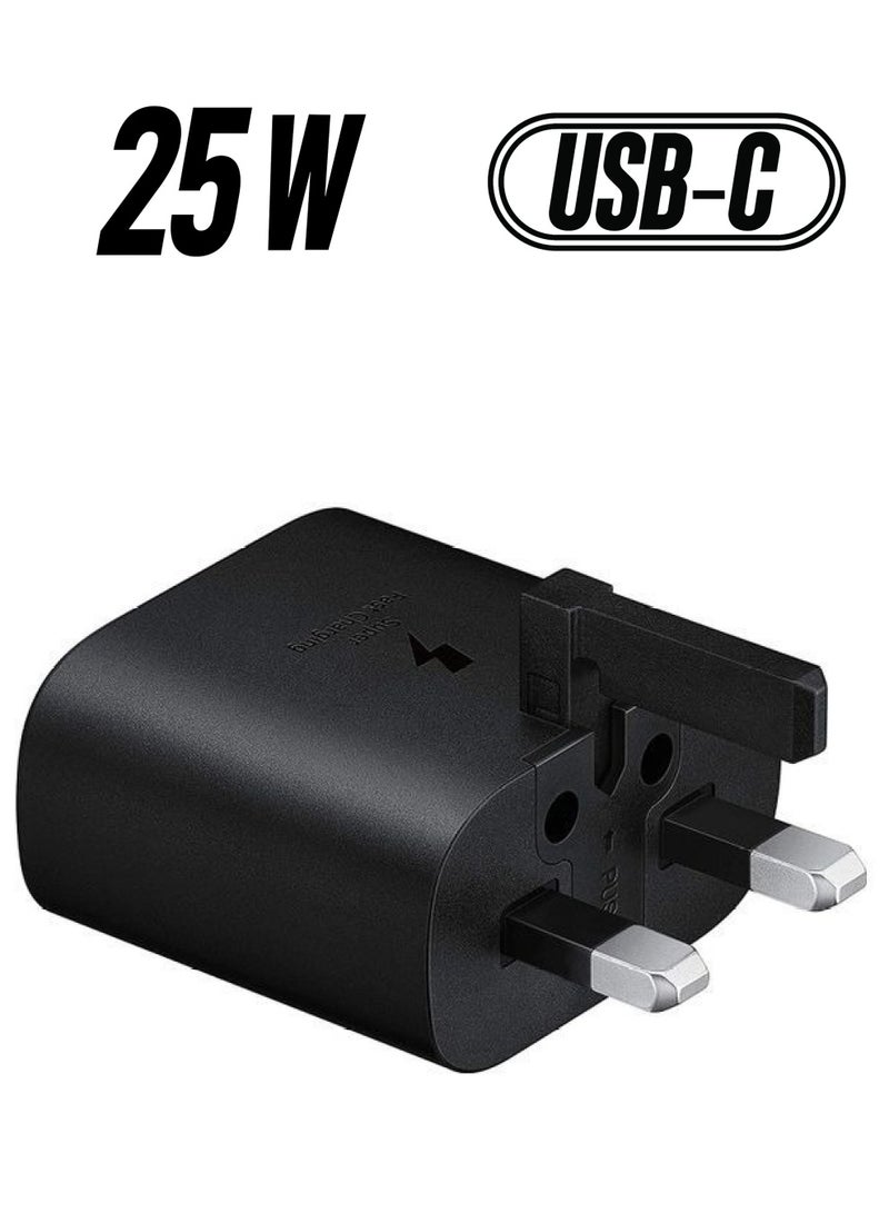 25W Fast Charging Adapter For Samsung Black - Image 1