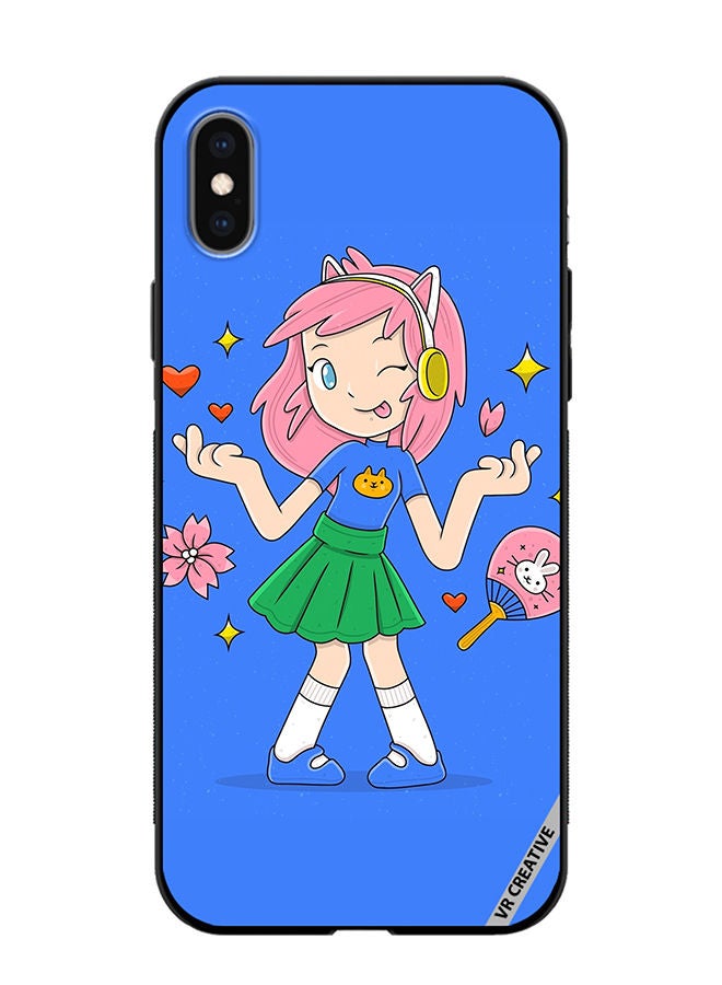 VR CREATIVE غطاء حماية لجهاز آبل آيفون XS ماكس بتصميم أوتاكو مرسوم يدويًا متعدد الألوان - Image 1