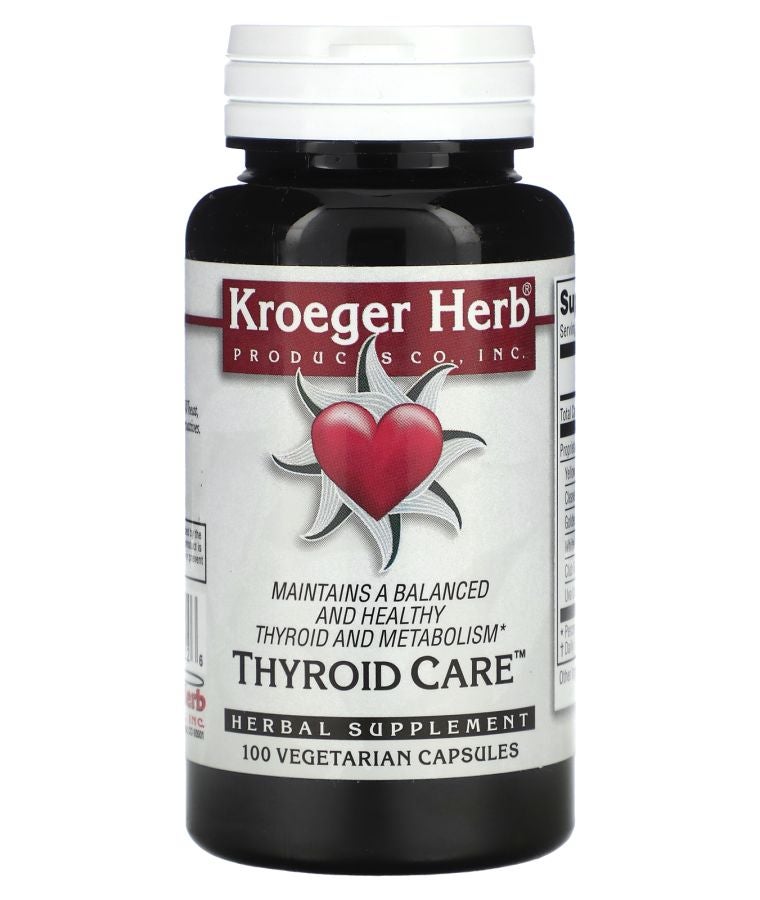 Kroeger Herb Co Thyroid Care 100 Vegetarian Capsules
