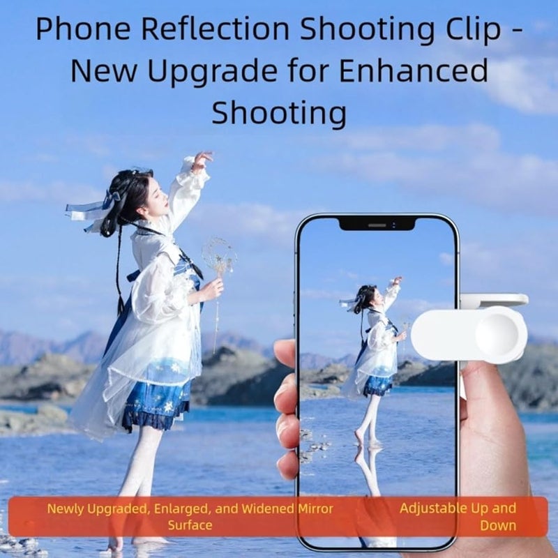 360 Rotating Phone Mirror Lens Clip Kit with Adjustable HD Glass Remote Control Black2 - Image 5
