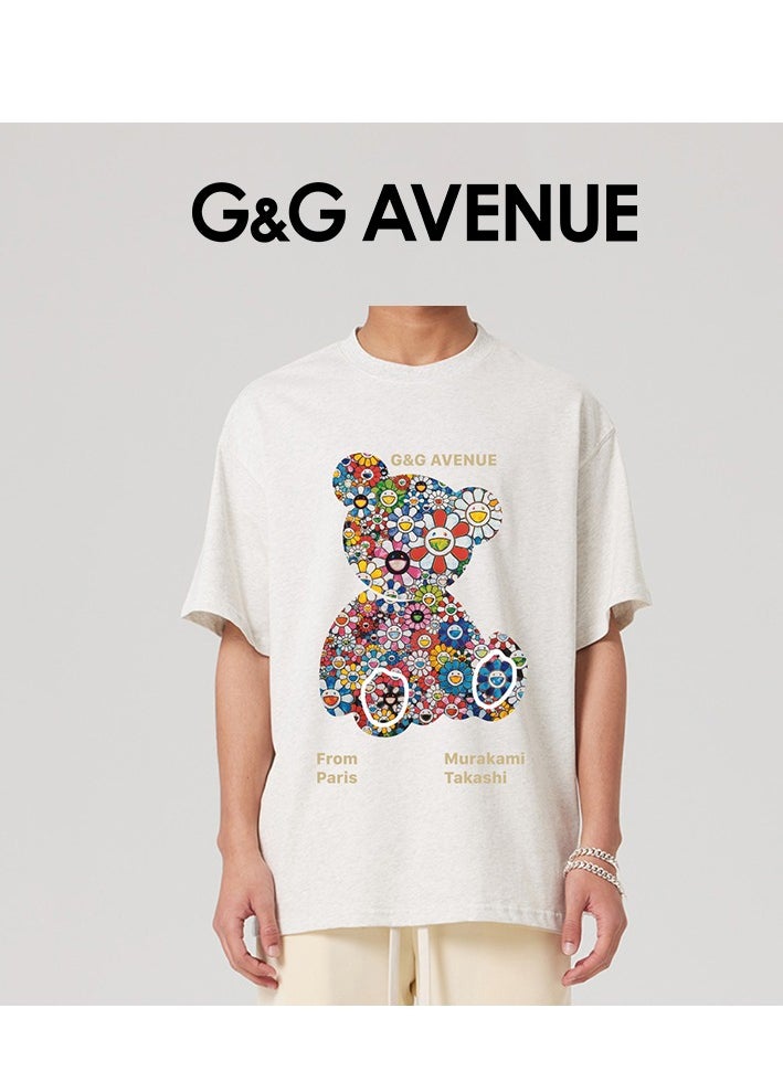 G&G AVENUE - Heavy cotton fabric 1-piece T-shirt Men's Dry Work Shirt Moisture wicking Active Sports Men's Gym Performance T-shirt Oversized - Image 1