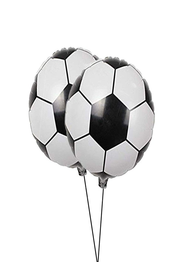 Atpata Funky Football Theme Foil Balloons - 18 Inch Round Football Shape Foil Balloons for Kids Sports Themed Birthday Party Decor and Goal theme Celebrations (2pcs. Football) - Image 1