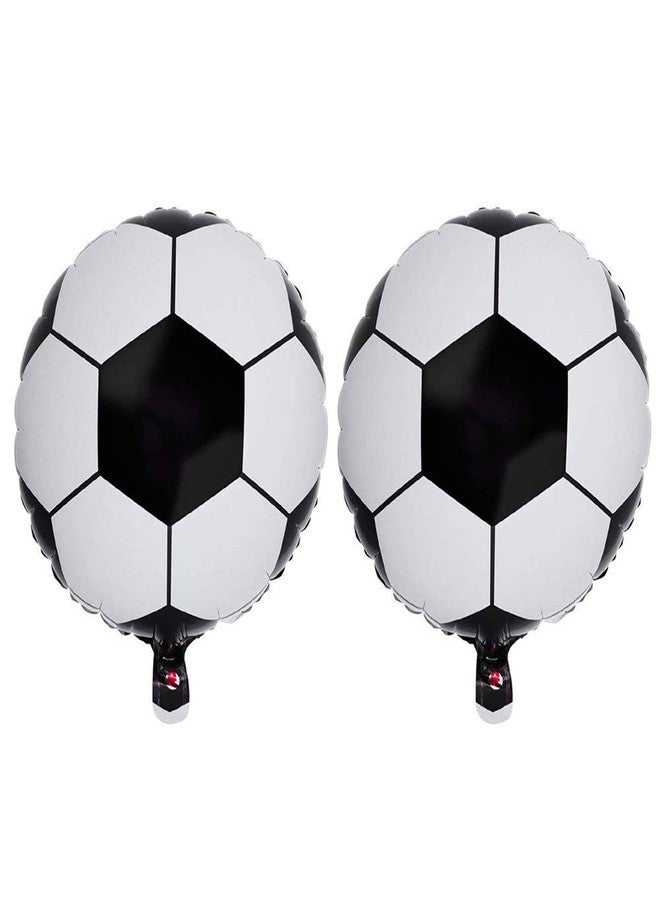 Atpata Funky Football Theme Foil Balloons - 18 Inch Round Football Shape Foil Balloons for Kids Sports Themed Birthday Party Decor and Goal theme Celebrations (2pcs. Football) - Image 3