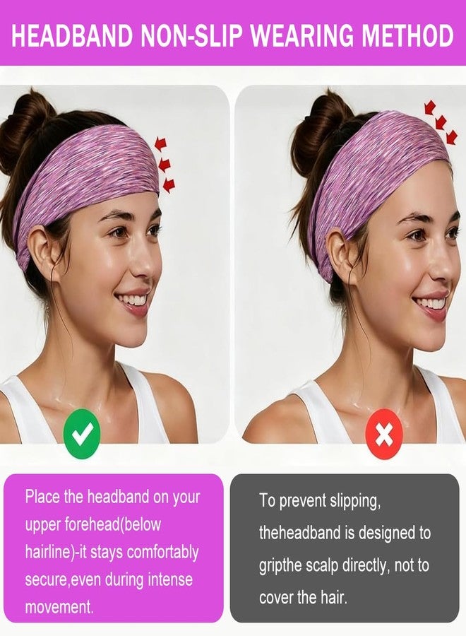 ماي كرييت مجموعة MAYCREATE® من 5 ربطات شعر للنساء، مناسبة لليوغا والرياضة، ربطة رأس مرنة ناعمة للنساء، ربطة رأس عريضة مانعة للانزلاق ومقاومة للعرق، مثالية للتمارين الرياضية والجري والنادي الرياضي - ألوان متنوعة - Image 5