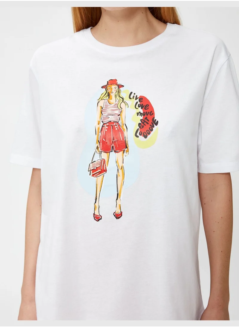 كوتون Printed Cotton Relax Fit T-Shirt