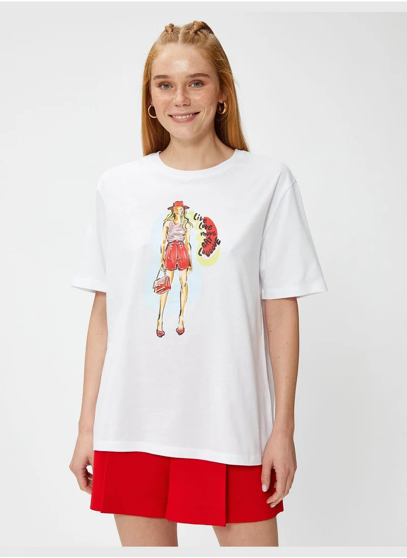 كوتون Printed Cotton Relax Fit T-Shirt