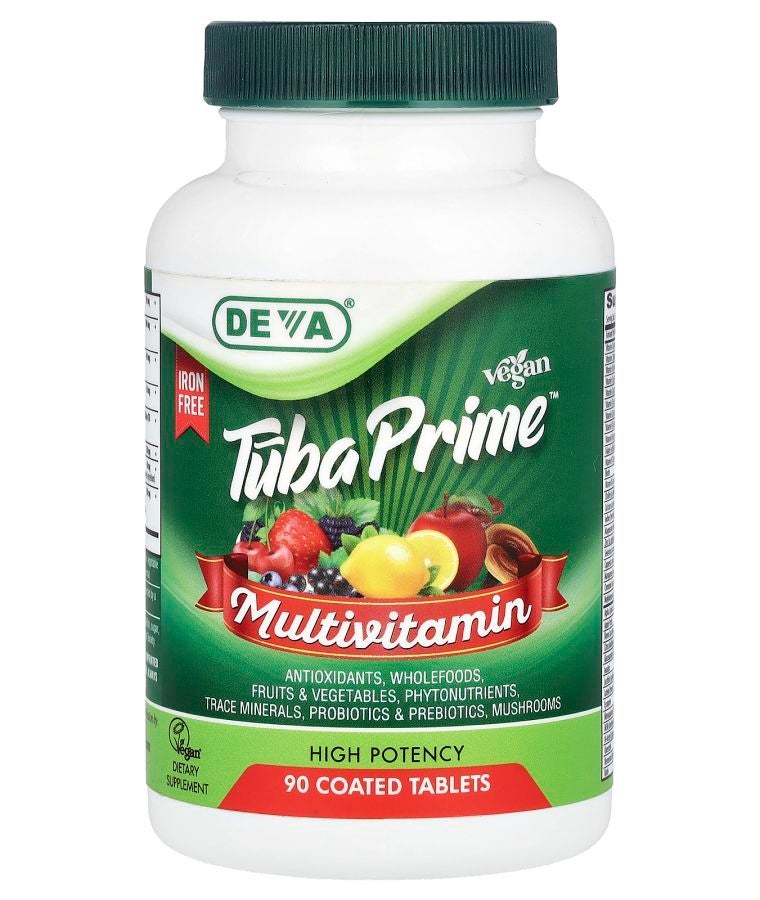 Deva Vegan Tuba Prime™ Multivitamin Iron Free High Potency 90 Coated Tablets