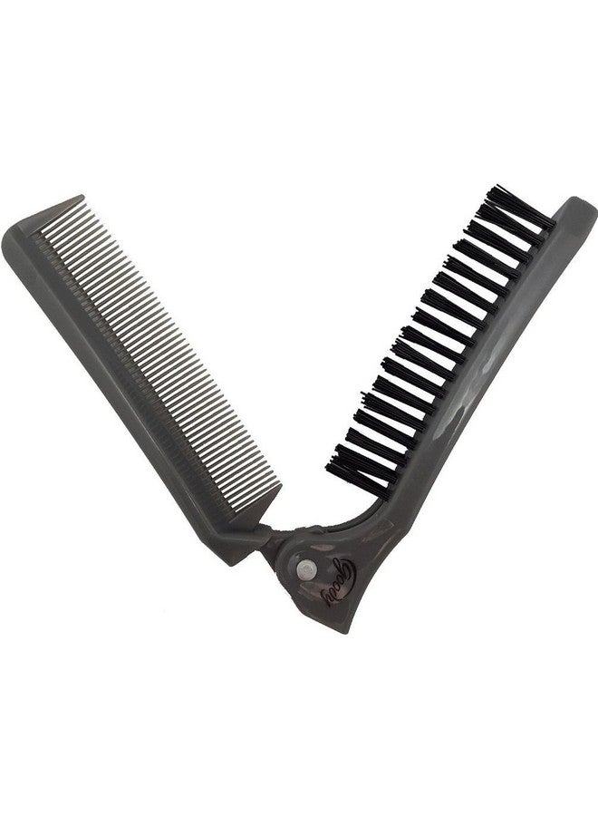 قودي  مجموعة فرشاة ومشط مضغوطة أنيقة للاستخدام أثناء التنقل (عبوة من قطعتين)؛ حافظي على مظهرك أثناء التنقل؛ الحجم المثالي للحقيبة أو الجيب أو حقيبة اليد؛ يبلغ مقاسها تقريبًا 8.25 بوصة عند فردها و4.5 بوصة عند طيها - Image 3