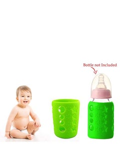 Safe-O-Kid Pack Of 1 Silicone Baby Feeding Bottle Cover Sleeve Holder Insulated Protection All Bottle Types Medium 120 Ml Green  - Image 3