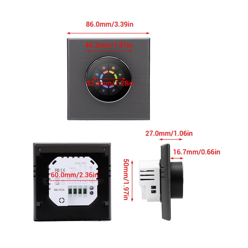 Smart Thermostat With Touch Screen For Water Boiler Precise Temperature Control 5c To 35c Range Ambient Lighting - Image 3