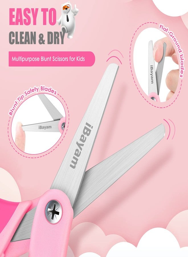 iBayam Kids Scissors, iBayam 5" Blunt-Tip Safety Scissors with Cover: Halloween Christmas Gifts for Kids Ages 4-12, Child-Safe Craft Tools for School Scrapbooking, Creative Art Supplies for Toddlers Students - Image 3