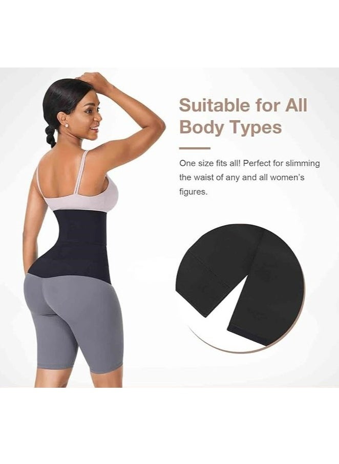 Genzy Women Sauna Belt Tummy Wrap Waist Trainer, Plus Size, black, One size  - Image 5