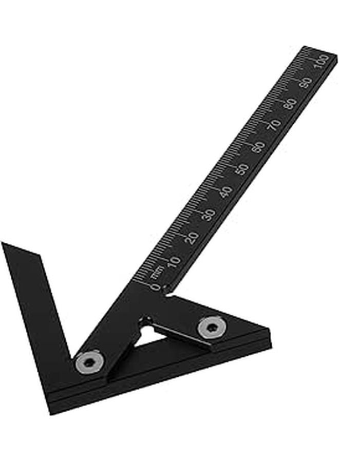 Aluminum Alloy Woodworking Center Scriber and Finder Tool with 45 and 90 Degree Marking Black - Image 1