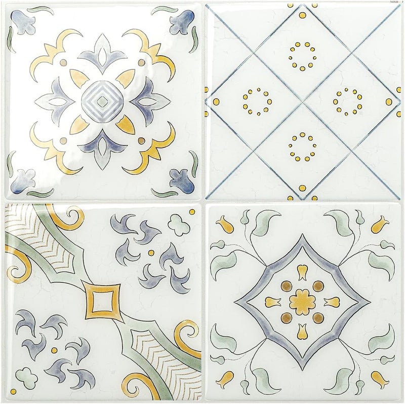 Smart Tiles Peel and Stick Backsplash - 5 Sheets of 9" x 9" - 3D Adhesive Peel and Stick Tile Backsplash for Kitchen, Bathroom, Wall Tile - Image 1