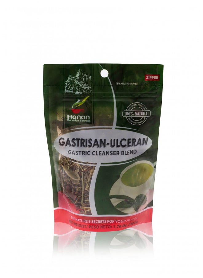 Hanan Peruvian Secrets - Hanan Peruvian Secrets Gastrisan-Ulceran Herbal Tea | 100% Natural Gastric Cleanser | 1.76oz / 50g Loose Leaf Bag | Naturally Cleanses Digestive Tract and Relieves Stomach Discomfort (Single Pack) - Image 1