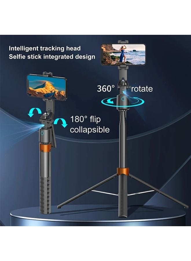 Black 360 Degree Rotatable Auto Tracking Tripod Wireless Remote Control Selfie Stick - Image 3