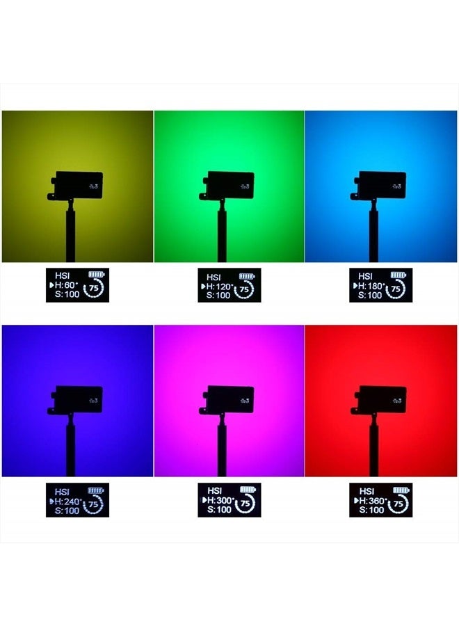 BOLING BL-P1 RGB LED Full Color Camera/Camcorder Light, Pocket Size Rechargeable Video Light with 2500k-8500k Color Range, 9 Common Scenario simulations Vlog with Premium Aluminum Alloy Shell  - Image 2