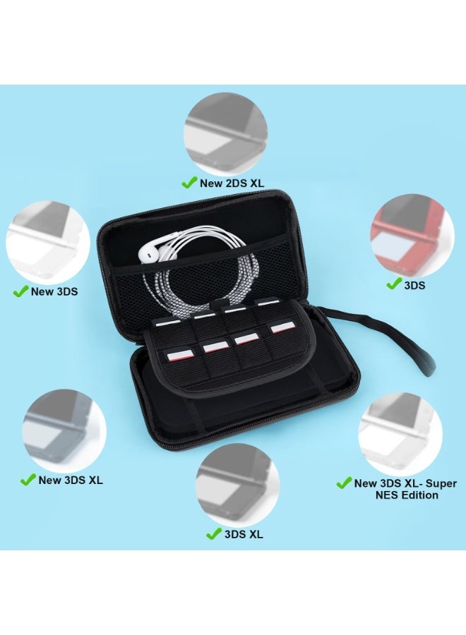 Storage Case for Nintendo New 3DS XL New 3DS LL, Waterproof Protective Carrying Case with Detachable Wrist Strap Compact Hard Shield for Handheld Game Player (Black) - Image 5