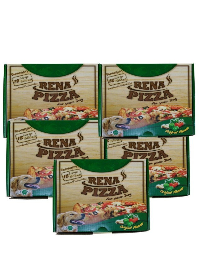 Rena Dog Pizza Treat Snacks, Chicken & Cheese Flavor, Delicious, Nutritious, Suitable For All Breeds, 12 Large Slices (Pack Of 5) - Image 1