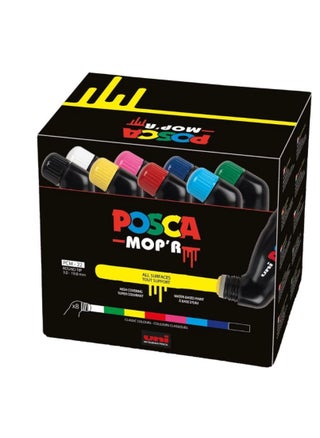 Posca MOP’R PCM-22 Multi Surface Permanent Paint Marker, XXL Round Tip 3-19 mm, Box of 8 Assorted - pzsku/ZC3397D2F2E10D27A894CZ/45/_/1721066415/0b442385-98a2-4b46-877a-3ab1c9a0539b
