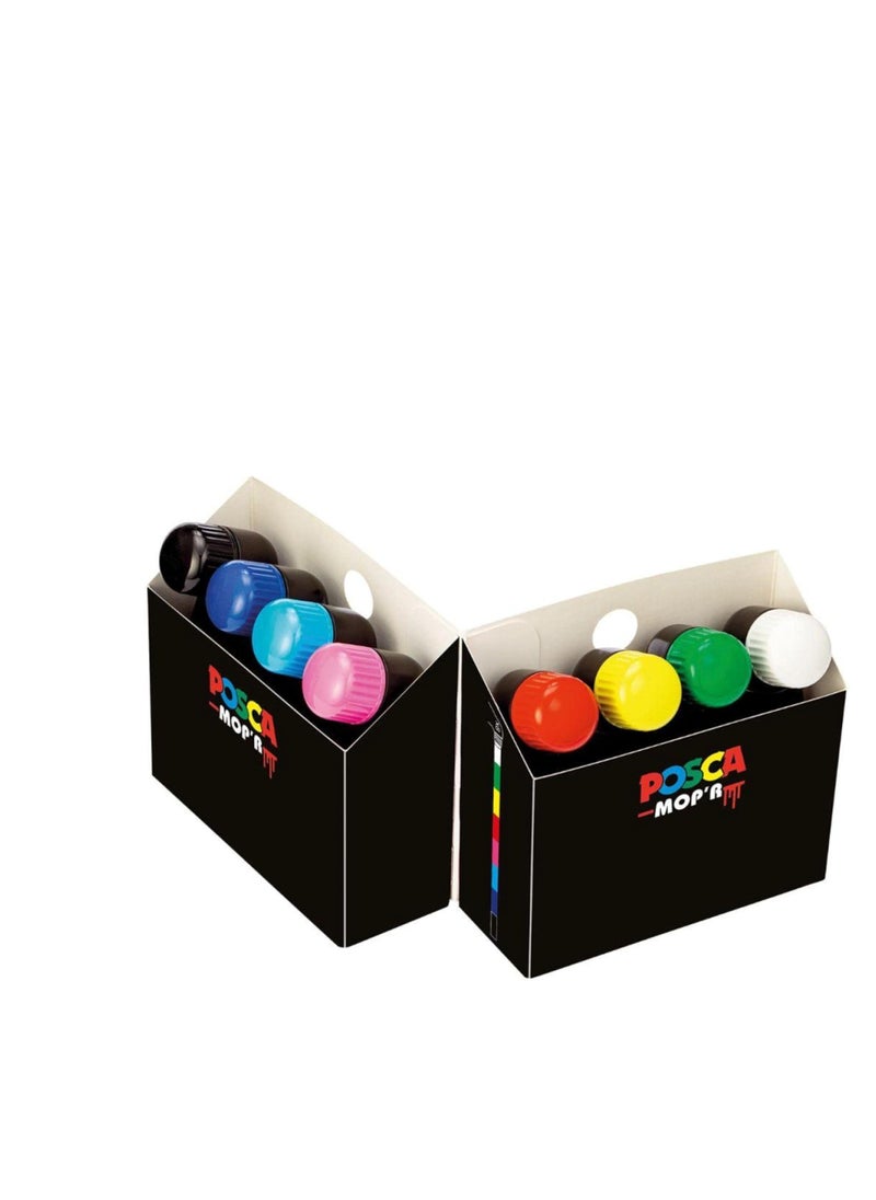 POSCA - Posca MOP’R PCM-22 Multi Surface Permanent Paint Marker, XXL Round Tip 3-19 mm, Box of 8 Assorted - Image 1