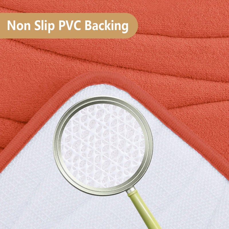 Buganda Memory Foam Bathroom Rug Mat 24x16  Extra Soft and Absorbent Bath Mats  Non-Slip and Machine Washable Bath Rugs for Bathroom Floor Tub and Shower  Coral - Image 2