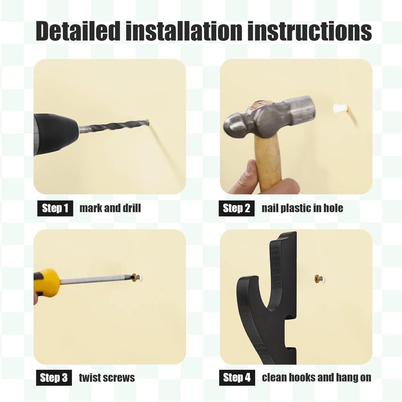 FunMart Plastic Wall Hook for Katana Sword Display – Sturdy Katana Stand for Wall Mounting (1 Pair) - Image 5